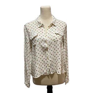 *Super Soft* Bee Print Boxy Crop Button Down Shirt by UO Cooperative
